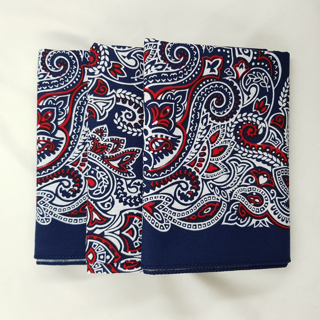 악세사리마켓 반다나 페이즐리 대형 등산 캠핑 손수건 헤어밴드 스카프 두건 3장 세트