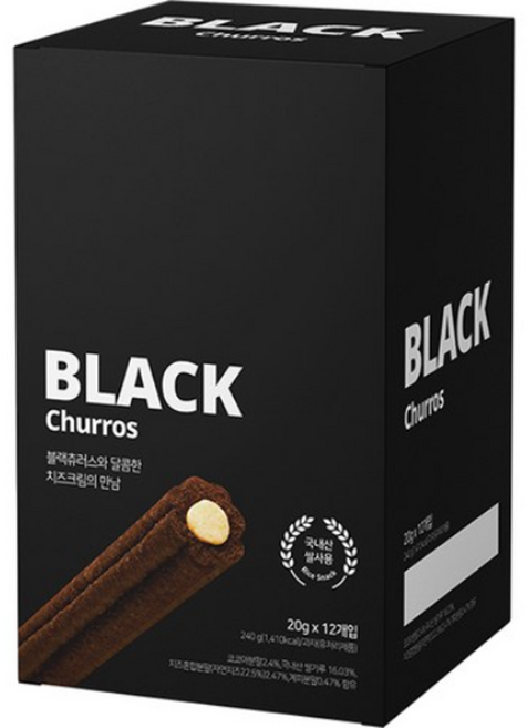 블랙 츄러스 12p, 240g, 3개