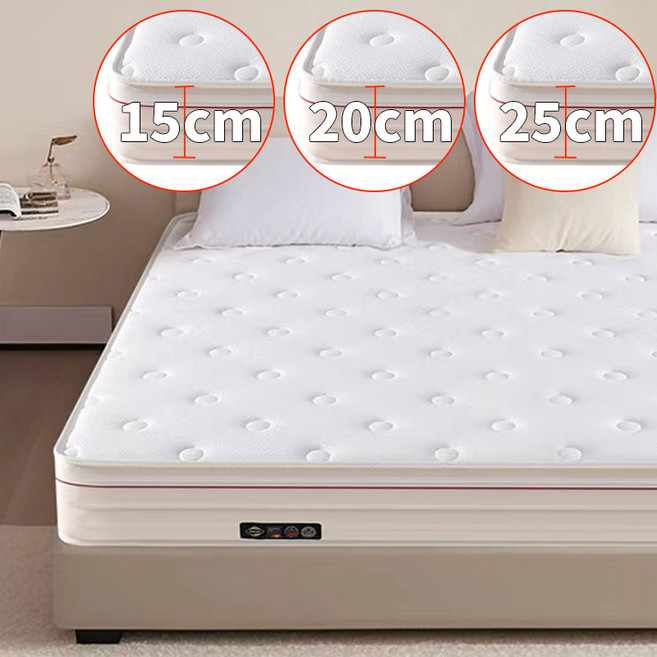 Ms.sleep 무음 침대 매트리스 독립 포켓스프링 바닥 매트리스, 중간 단단함, 25cm