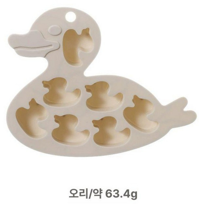 오리 모양 실리콘 틀 고양이 양갱 푸딩 베이킹, 1개, 그레이 오리새끼