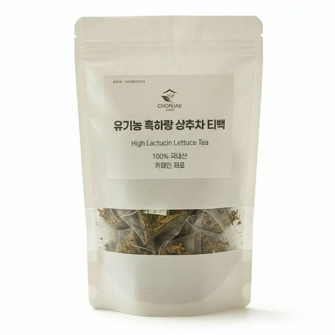 초온재 흑하랑 꿀잠 상추차 티백 국내산 자연친화 유기농 재배, 1개, 10개입, 1.5g