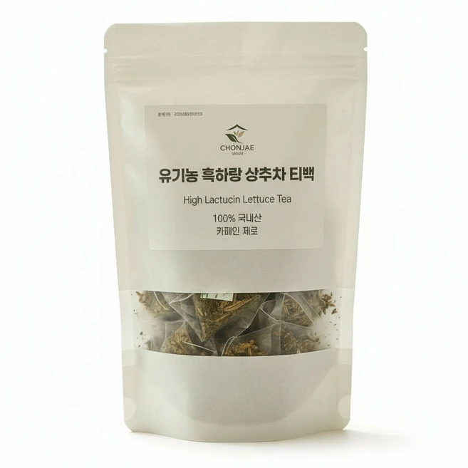 초온재 흑하랑 꿀잠 상추차 티백 국내산 자연친화 유기농 재배, 1개, 10개입, 1.5g - 쿠팡