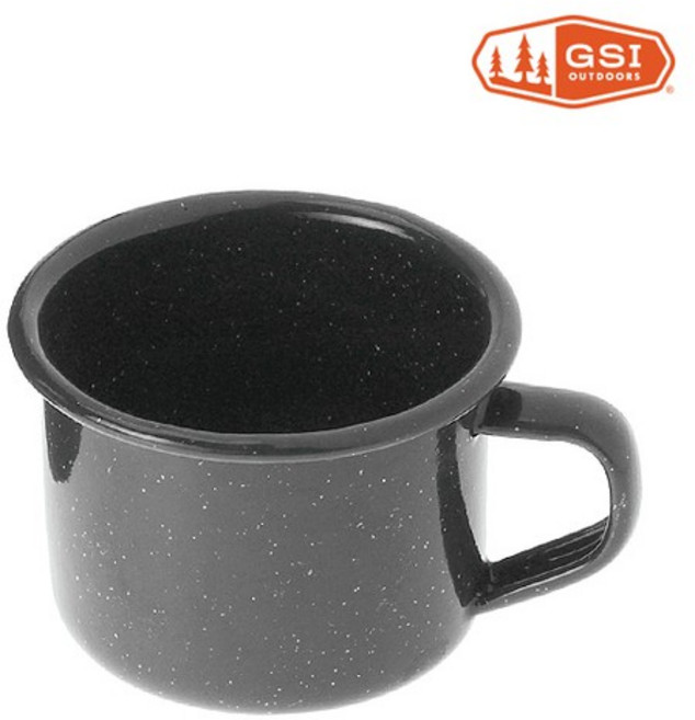 GSI 범랑 컵 118ml 블랙 머그컵 캠핑용 컵, 없음, 1개
