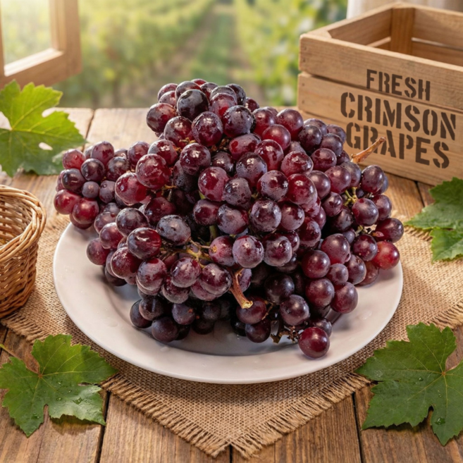 요슐라 고당도 크림슨 포도 씨없는 적포도 산지직송 신선과일, 1박스, 적포도2kg