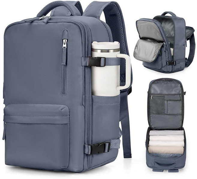 VGCUB 대형 여행 작업 비즈니스 백팩 기내용 승인 노트북 여성용 남성용 Mochila de Viaje 퓨어 핑크. 라지 389579, 그레이 블루