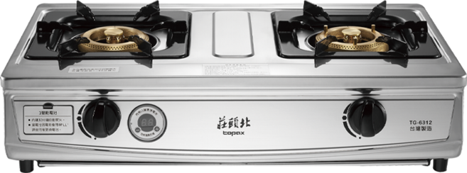 莊頭北 雙口瓦斯爐 TG-6312 檯爐 自動熄火安全裝置, 天然氣專用, TG-6312 天然氣