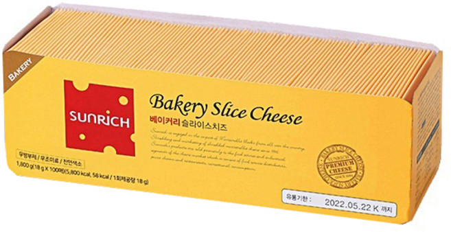 썬리취 베이커리 슬라이스치즈 100매 1.8kg, 18g, 100개