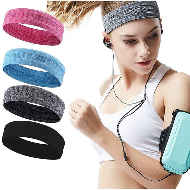 스포츠 헤어밴드 땀흘림방지 헤드밴드 땀밴드 4개