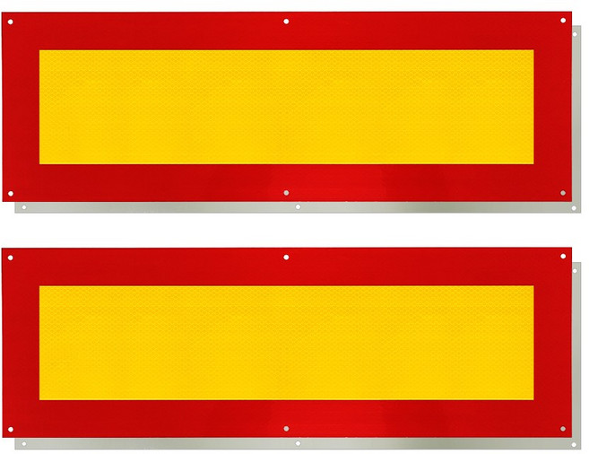 예스카 트레일러 츄레라 초고휘도 후부반사판 (2개 1세트) 600 x 200mm 대형화물차 트럭 안전용품, 2개, 600x200mm