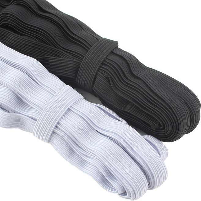 고탄력 납작 바지 고무밴드 허리 고무줄 12mm-25m 대용량, 1개, 블랙