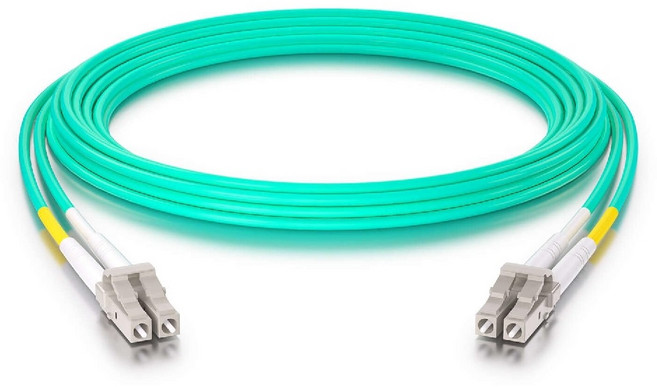LC-LC 多模雙芯光纖跳線 OM4 Duplex LC/UPC-LC/UPC 50/125um LSZH 2.0mm, 水藍色, 1條, 20m