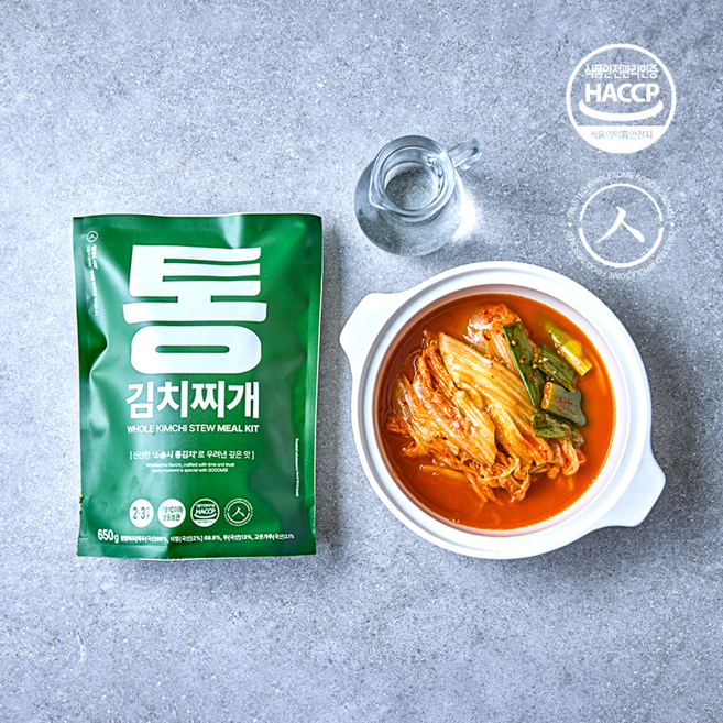 소솜시 100% 국내산 통김치찌개 밀키트 원팩 간단캠핑요리, 650g, 1개