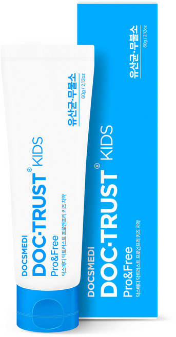 닥스메디 닥트러스트 프로엔프리 키즈 유산균 무불소 아기 치약, 1개, 60g