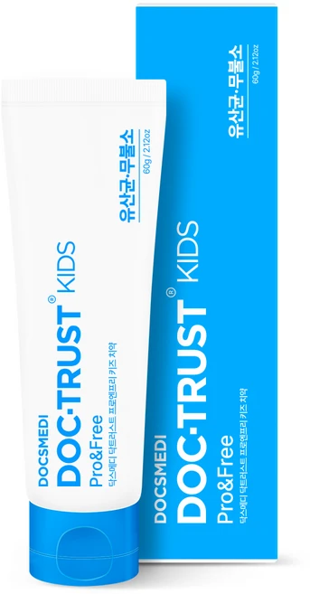 닥스메디 닥트러스트 프로엔프리 키즈 유산균 무불소 아기 치약, 1개, 60g - 쿠팡