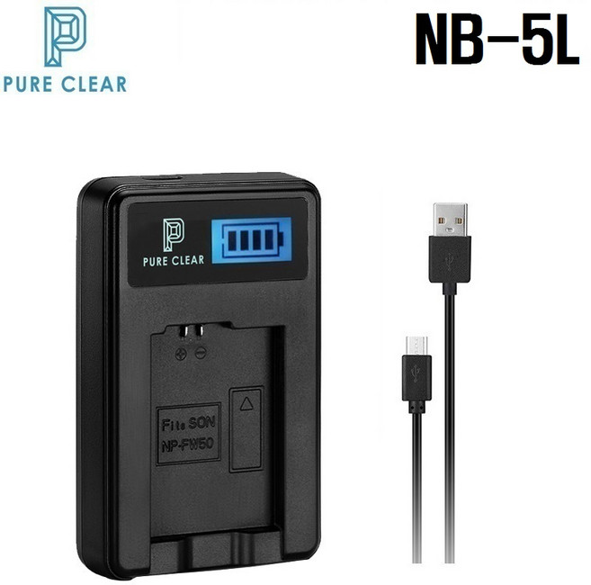 퓨어클리어 캐논 NB-5L USB 1구 LCD충전기, 1개