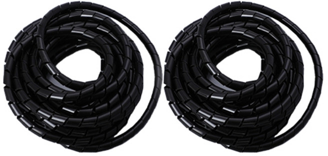 케이블 스크류 꽈배기 전선정리 12mmX5.5m 2P 1세트, 블랙, 2개