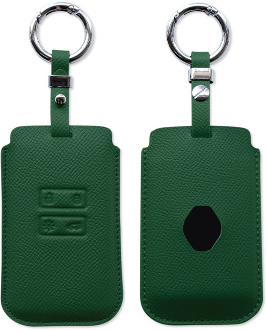 트니르 르노삼성 호환 아르카나 QM6 SM6 XM3 차 키케이스 천연 소가죽 가죽 키링 키홀더 차량용품, 르노B타입(로장주), 그린