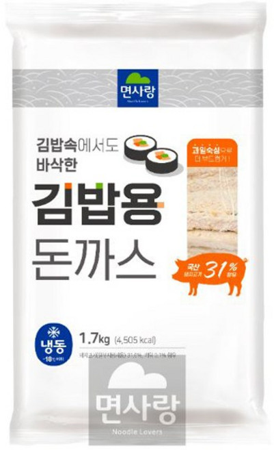 면사랑 냉동 김밥용돈까스 1.7kg 돈까스김밥, 1개