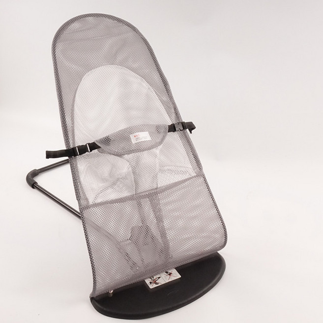 DIU 嬰兒搖搖椅哄娃哄寶寶哄睡搖籃躺椅可摺疊可調節搖搖椅安撫椅, 1件, 灰色網格款:如圖