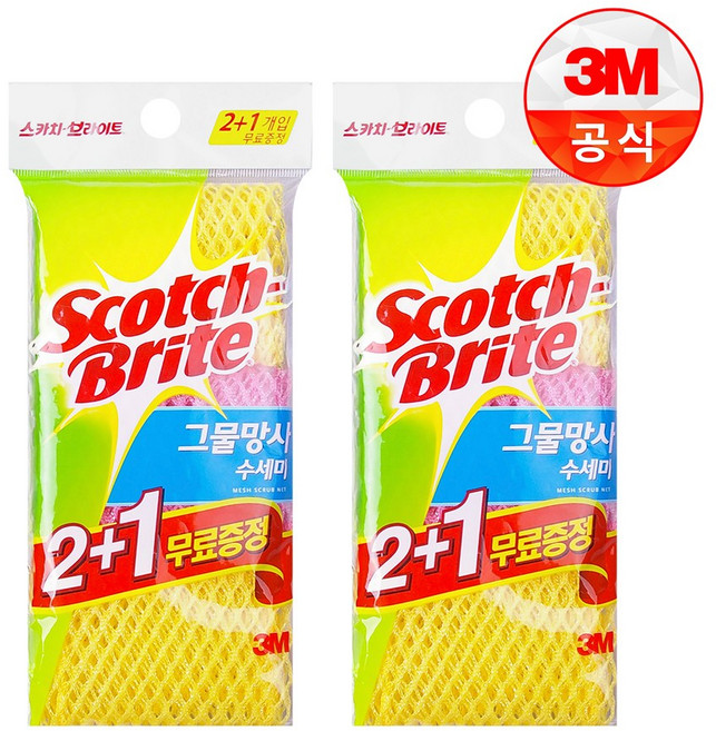 스카치브라이트 그물망사 수세미 MN-900, 2개, 3개입