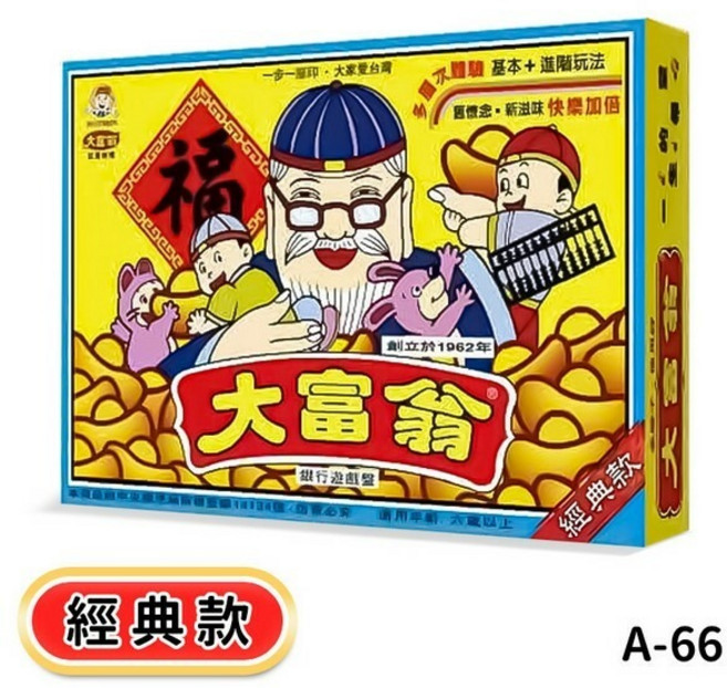 大富翁桌遊系列：台灣之旅等多款銀行遊戲盤, 大富翁 經典款(A66), 1個