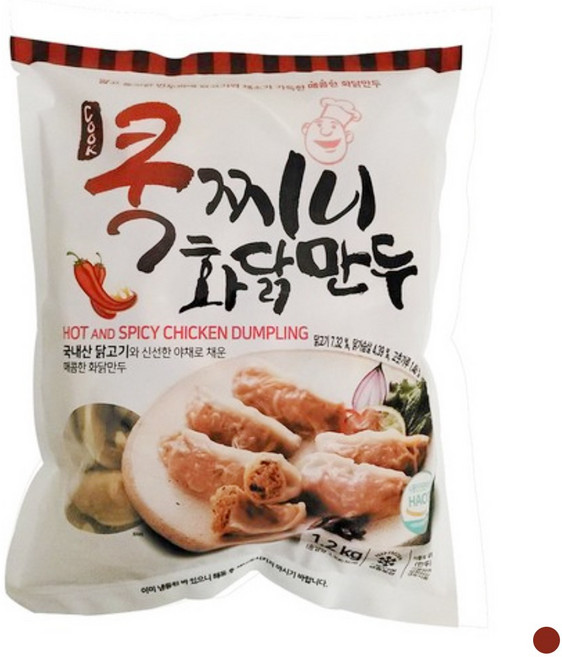 (아하) 쿡찌니 화닭만두_1.2kg_식자재쇼핑몰_푸드왕, 1.2kg, 2개