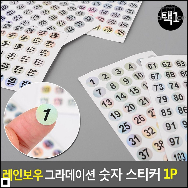 알림스티커 네일샵 디자인 번호 매기기용 숫자 스티커 번호스티커 네임스티커, 1개, 121-180