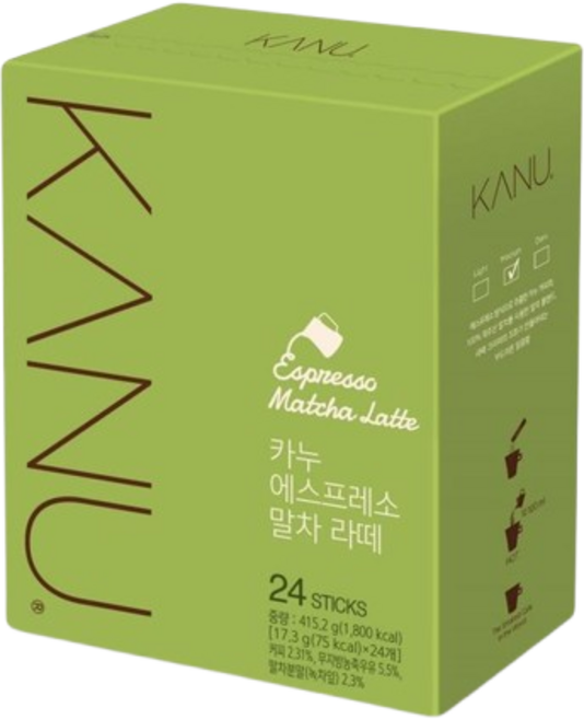 동서 카누 에스프레소 말차라떼, 2개, 24개입, 17.3g