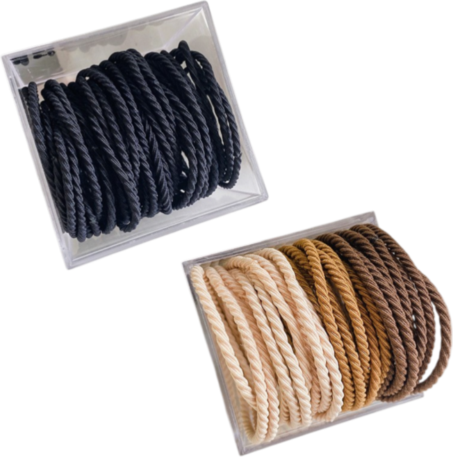 데일리킷 베이직 물결 검정 100P 튼튼한 고탄력헤어고무줄