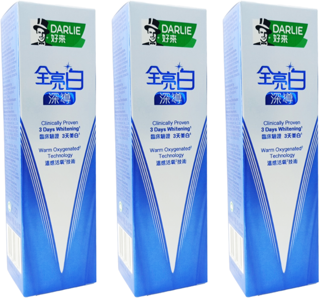 DARLIE 好來 全亮白深導煥白牙膏, 90g, 3個