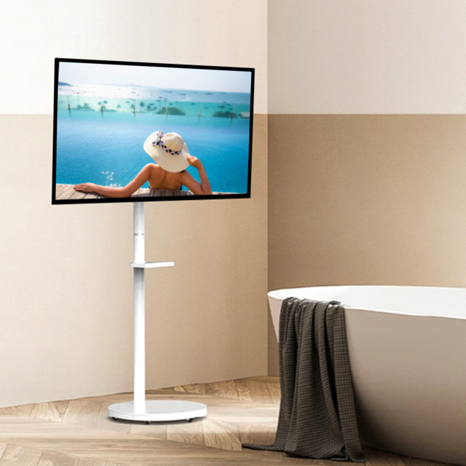 2세대 LG 룸앤티비거치대 40 42인치 삼성 스마트 모니터 티비스탠드 이동식 삼탠바이미, 42인치이하/화이트, 1개