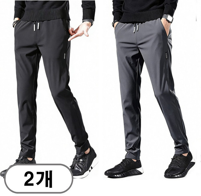 차쿠 1+1(2세트) 남성 겨울 기모바지 스판바지 기모 추리닝 바지 기모 슬랙스팬츠 트레이닝 바지 작업바지 중년 빅사이즈