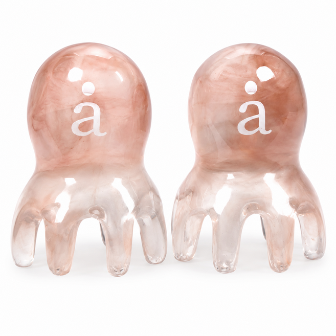 아우솔 미니 문어 괄사 두피 마사지기 1+1, 핑크, 2개