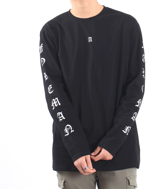 문컬렉션 빅사이즈 남녀공용 긴소매 A포맨 긴팔 티셔츠