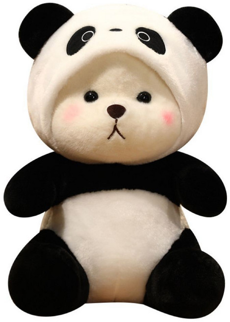 [당신의 행복] 곰돌이 인형 팬더 곰인형 애착인형 귀엽고 안고자는 쿠션, 1개, 하얀색+검정색, 40cm