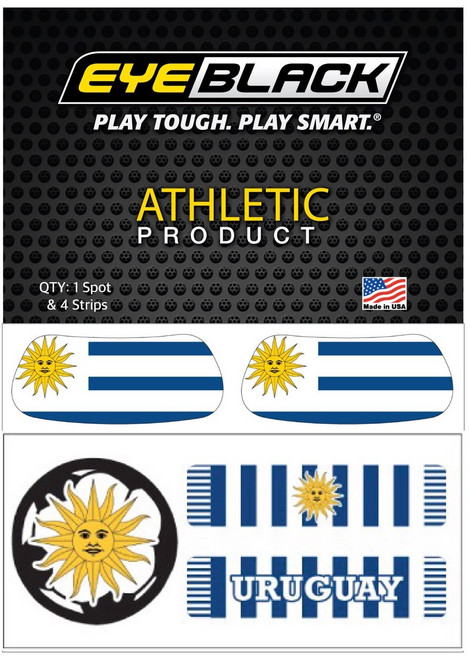 EYEBLACK 국가대표 국기 아이블랙 1쌍 + 축구 스트립 세트 (총 5 pcs) 월드컵 응원템 각종 스포츠 축구 야구 MADE IN USA, 1세트, 우루과이 URUGUAY