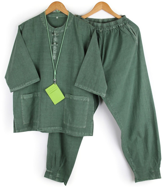 여름 면100% 부드러운 자연색감 통풍 잘되는 시원한 남녀공용 캐주얼 여름생활한복 남자개량한복 커플 여름한복세트