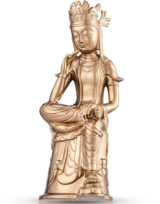 반가사유상 미륵 부처님 국내제작 불상 한국기념품 중앙박물관굿즈, 일월보관 13cm 황동색, 1개