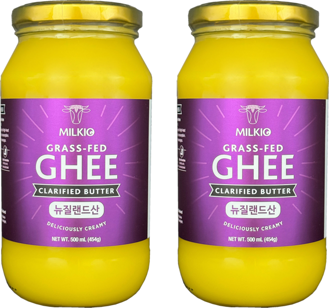 (뉴질랜드) 밀키오 목초사육 방탄커피 기버터 Ghee 454g (500mL) x 2개, 500ml