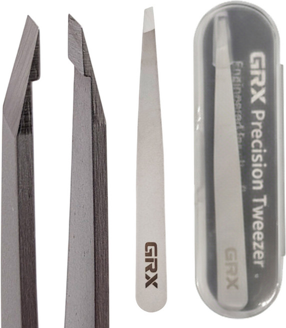 GRX 미세모전용 족집게 잔털제모 트위저, 1개, 실버