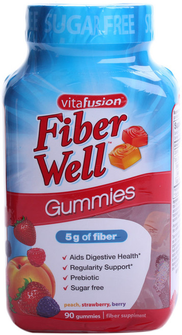 Vitafusion 無糖纖維軟糖 莓果口味, 90顆, 1罐