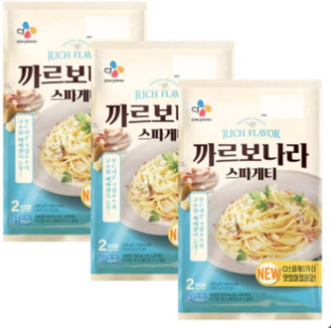 CJ 까르보나라 스파게티, 600g, 3개