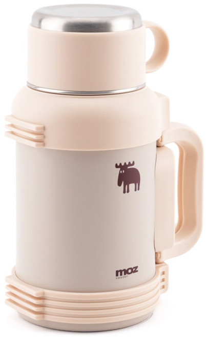 MOZ 스웨덴 포스코 316스텐 아웃도어맥스 대용량 보온병 캠핑 글램 야외활동 보온보냉병, 1개, 1300ml, 오트밀베이지 맥스