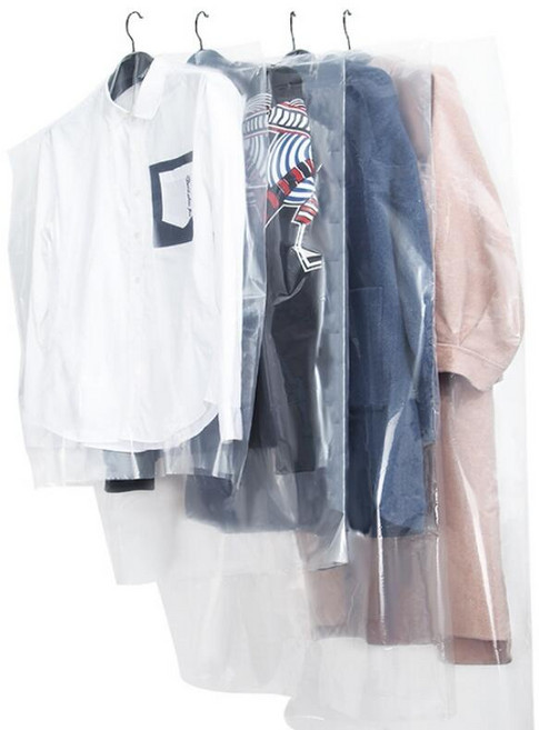 一次性衣物防塵袋 透明衣物收納袋 西服防塵罩 乾洗店用全身衣罩, 1套, 10個裝