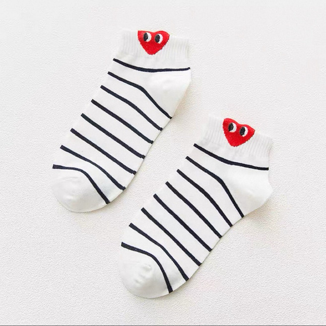 kikiyasocks 立體紅色愛心白點點淺口襪