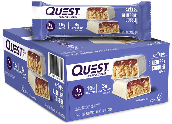QUEST NUTRITION 高蛋白能量棒, 藍莓脆餅口味, 60g, 12條