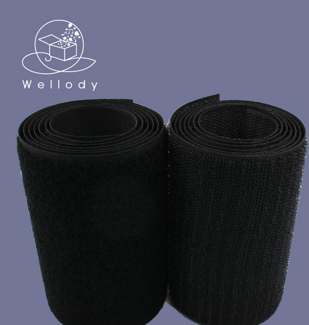 찍찍이 벨크로 velcro 양면 접착형 재봉형 원형 다양한 색상, 재봉형_10cm-블랙 1m, 1세트, 0