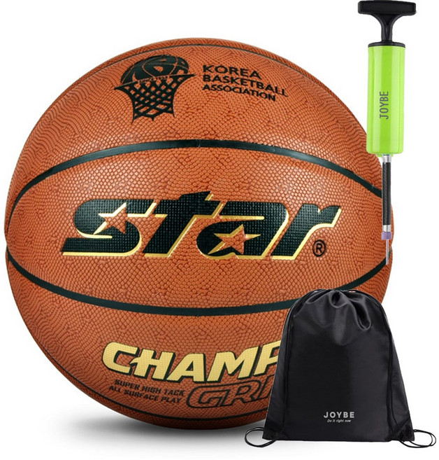 STAR 스타 농구공 챔프 그립 CHAMP GRIP BB4657, free + JOYBE 공가방 & 펌프, 1개