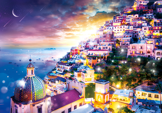 직소퍼즐 1000피스 (빛나는 아말피 해안) 풍경 명화 51x73.5cm, 1개