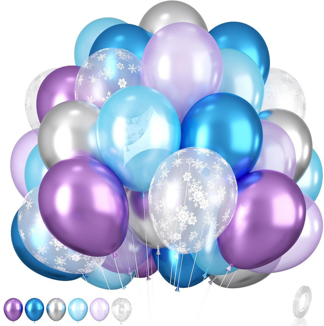크리스마스 파티 풍선 생일 파티 라운드 풍선 보라색 파란색 30cm 51개
